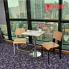 Restaurant furniture white dining room table with 2 chairs