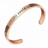 Stainless Steel Rose Gold Bracelet Charms Bangle Women She Believed She Could So She Did