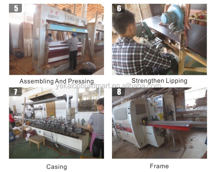 Yekalon Modern MDF door Interior Door Flush series glass Wood venneer MDF door