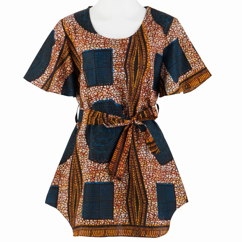 Blusa Estilo Kimono Informal Con Cinturón Para Mujer,Camisa De Tela Africana Encerada - Buy Africana Camisa,Las Mujeres Ocasionales Con Cinturón Product on Alibaba.com