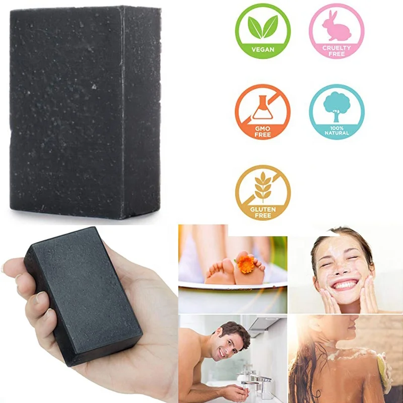 Organic Facial Cleanser Soap For Oily Skin Activated Charcoal Black