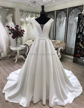 2018 A Line Organza Thailand Casual Beach White Wedding Dresses