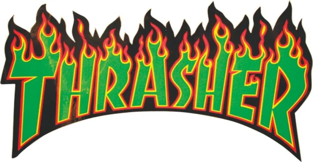 Buy Thrasher Flame Logo Medium Decal Single Asst.colors Skateboarding ...