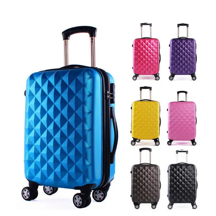 blue hard shell luggage