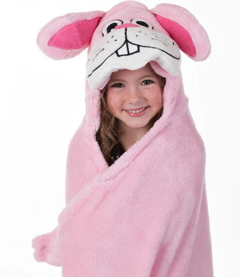 animal hugs collection hooded blanket with plush