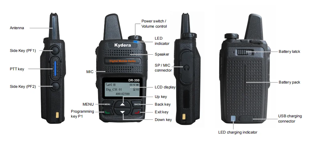 Two way radio transmitter DMR WIFI android mini walkie talkie