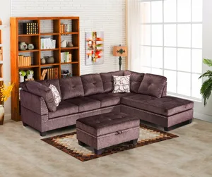 American Latest Corner Sofa Design Fabric Living Room Household L Shaped Sectional Lounge Set Designs