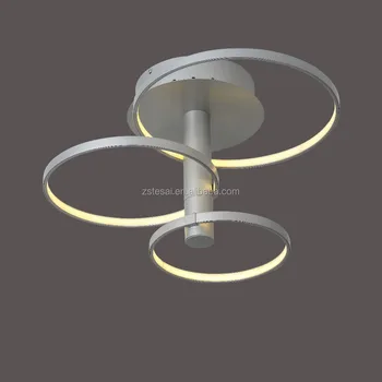 Feature Bedroom Grey Led Ceiling Lights With Fashion Ring