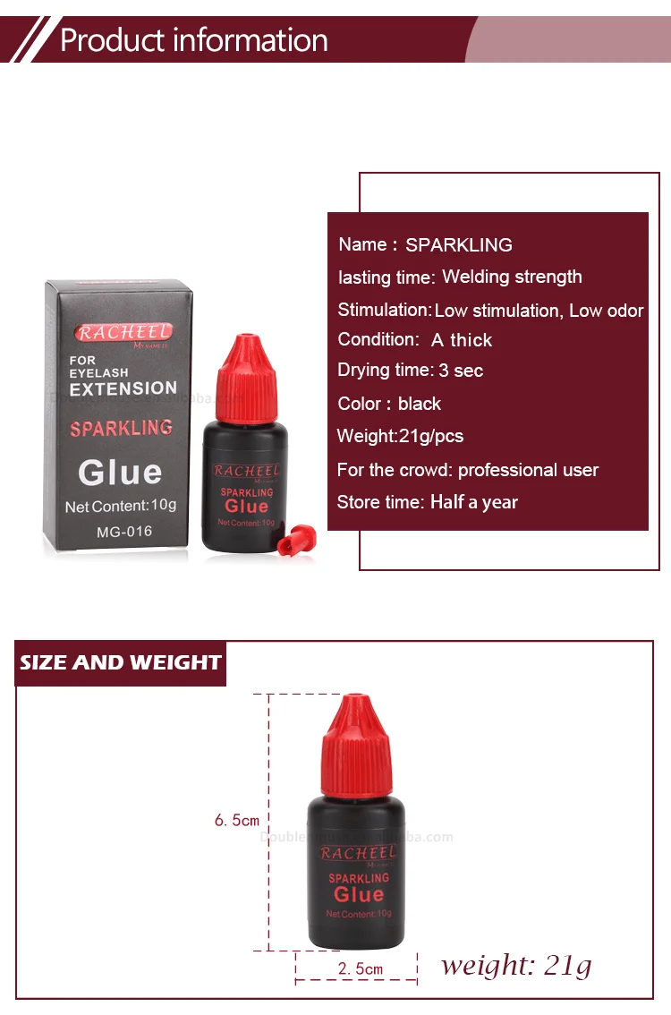 Medical Grade Eyelash Extension Glue,Sparkling Glue No Harm No Spicy Safe Adhesive Offer Samples