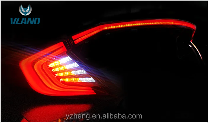 VLAND factory LED taillights for Civic FC 2016-2018 full-LED tail lights with spoiler lights plug and play