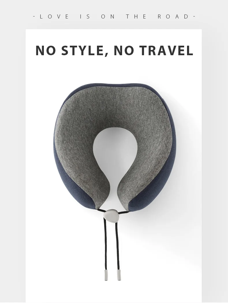 100% Pure Memory Foam Neck Pillow Airplane Travel Kit with eye mask and ear plug travel pillow