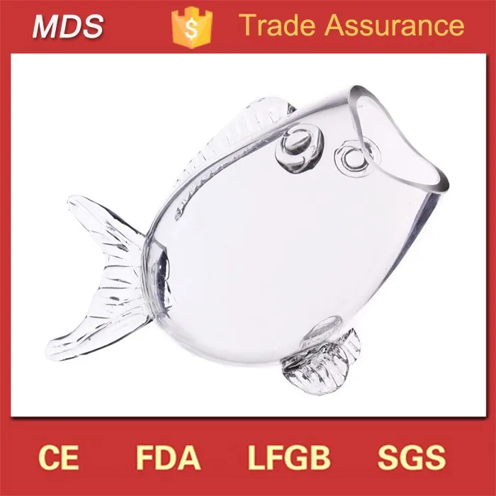 Transparent decor fish shaped glass vase fish tank