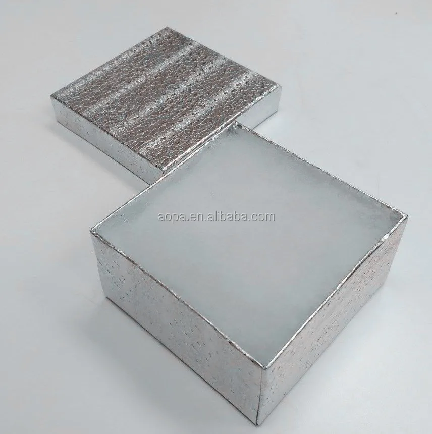 Z34s Silver Foil Cotton Filled Boxes Silver Cardboard Box Silver