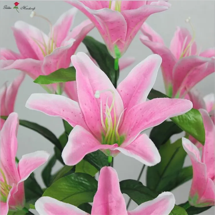 Hot Sale Plastic Flower 10 Heads Artificial Easter Lily Flower For ...