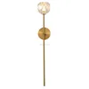 Gold Bronze Long Tube Crystal Wall Sconce Light Fixture Made in China