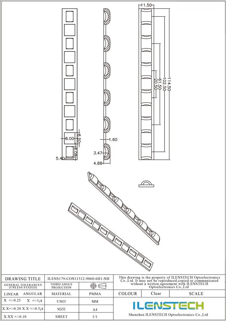 Smd led linear lens convex strip 60x90 degree for 3030 3535 5050 led