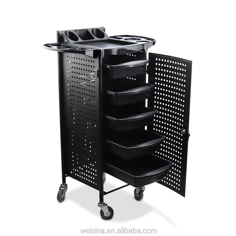 Good quality mobile barber cart salon hair color trolley