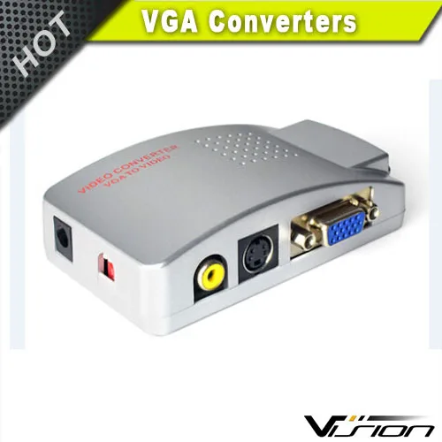 PC portatil VGA a TV AV RCA S-Video monitor conversor adaptador de señal audio