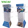 Good quality rotary cardboard hooks counter display for toys, free stand pegboard hook display rack