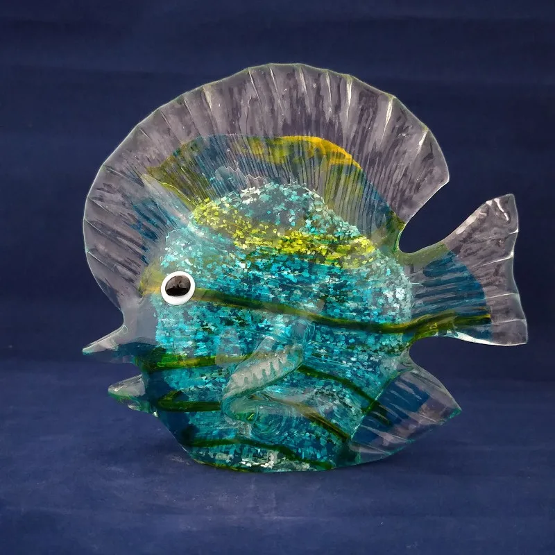 large hand blown glass fish