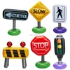 Inflatable Traffic Signs Pretend Play Cars Toy Outdoor Indoor
