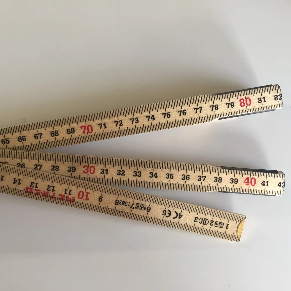 2m Inside Reading Tools Folding Wooden Folding Ruler Measuring Meter
