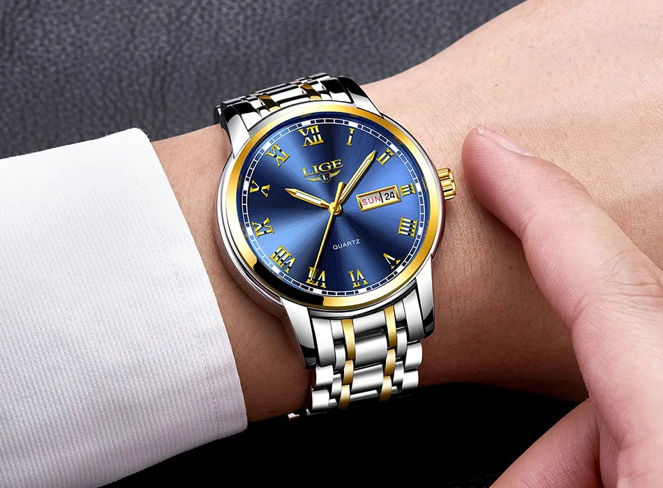 Lige Brand New Style Diver Watch Men Quartz Charming Luxury Stainless ...