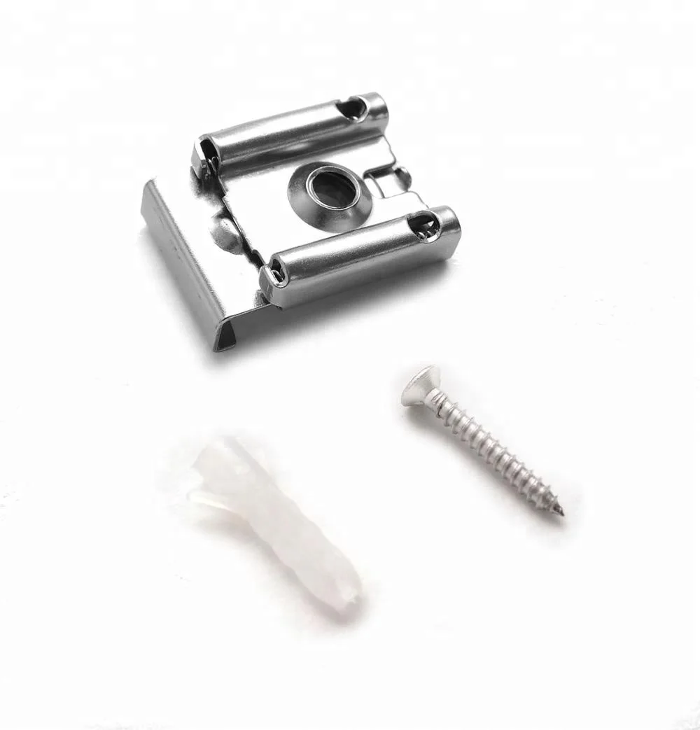 8 Pieces Spring Loaded Mirror Hanger Clips Set With Plugs Anchor