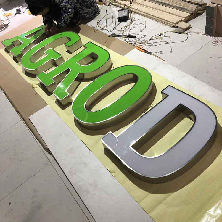 Customized Outdoor Led Channel Letter Signs 3d Frontlit Stainless Steel