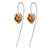 Custom Natural Stone Creative Design Physalis Fruits Dangle Earrings jewelry silver