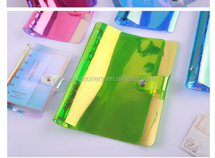 Laser Pvc Cover,6 Rings Binder Pvc Notebook With Clasp Refill Pages