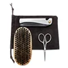 Bread scissors beard bristle brush beard folding comb grooming trimming kit beard care set for men