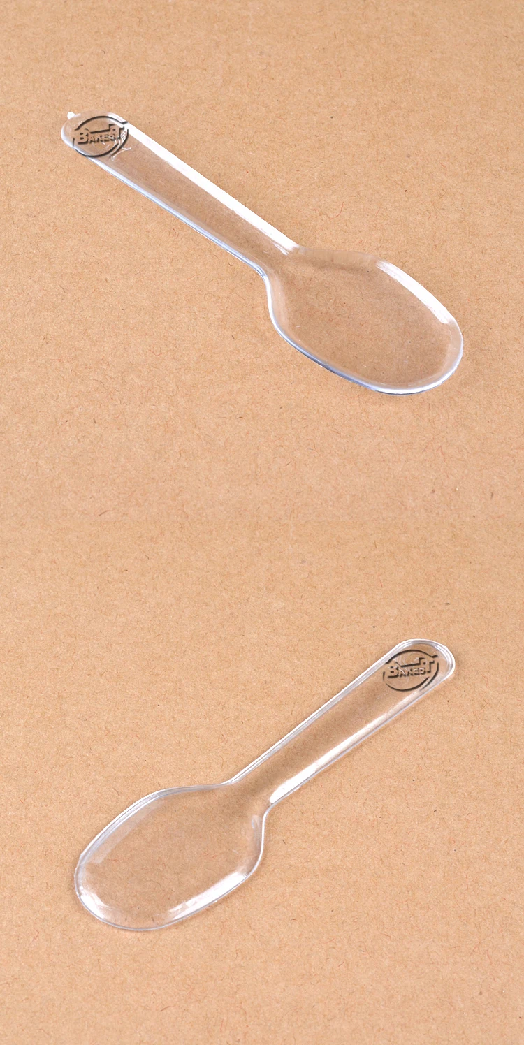 Hot Sell Short Transparent Disposable Plastic Spoon For Jelly Pudding