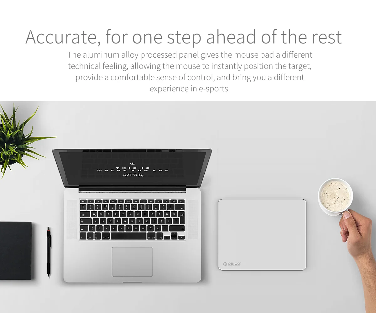 Orico Mouse Pad Aluminum Alloy Gaming Mousepad With Fast And Accurate