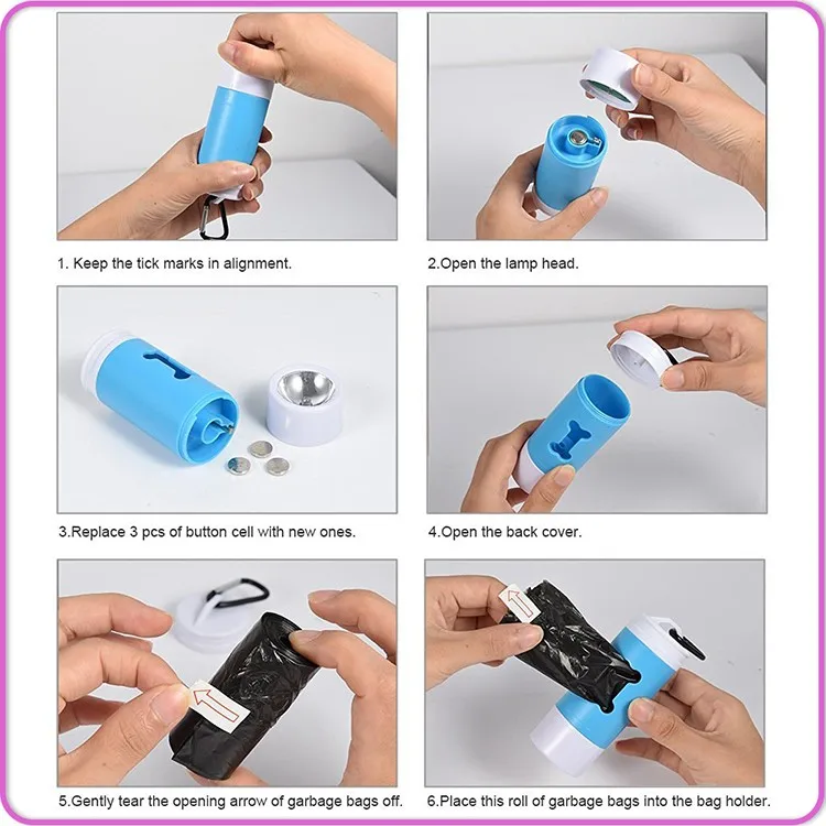 Premium Bulk Custom Led Flashlight Pp Dog Shaped Poop Bag Dispenser