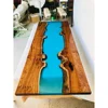 New coming out rive dining table in stock clear blue epoxy resin table