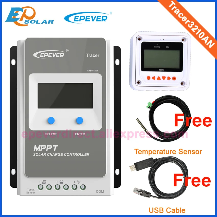 EPEVER MPPT Charge Controller 30A, Solar Panel Charge Controller 12V/24V Auto, Max Input 100V PV Negative Grounded Solar Regulator, With Backlight Dis