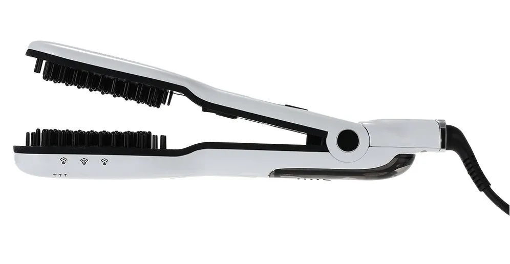 2016 Hot Innovative Argan Oil Infused Magical Hair Straightener Steamer with Brush