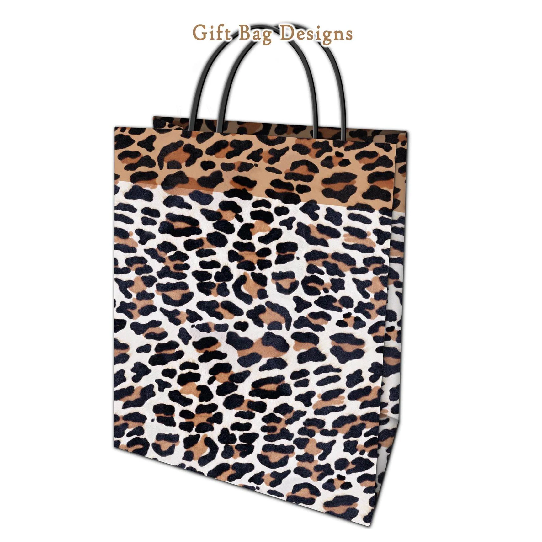New Product Wholesale Leopard Print Heavy-Duty Prominent Paper Shopping Hand Bags
