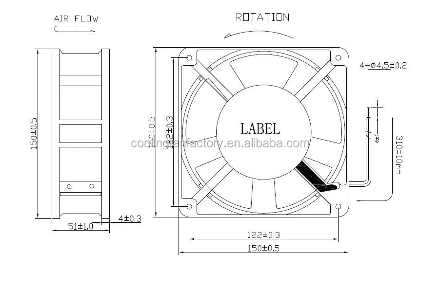 Cooling Axial Fan, FP-108EX-S1-B, 15cm, 220V, Plastic - detail 2