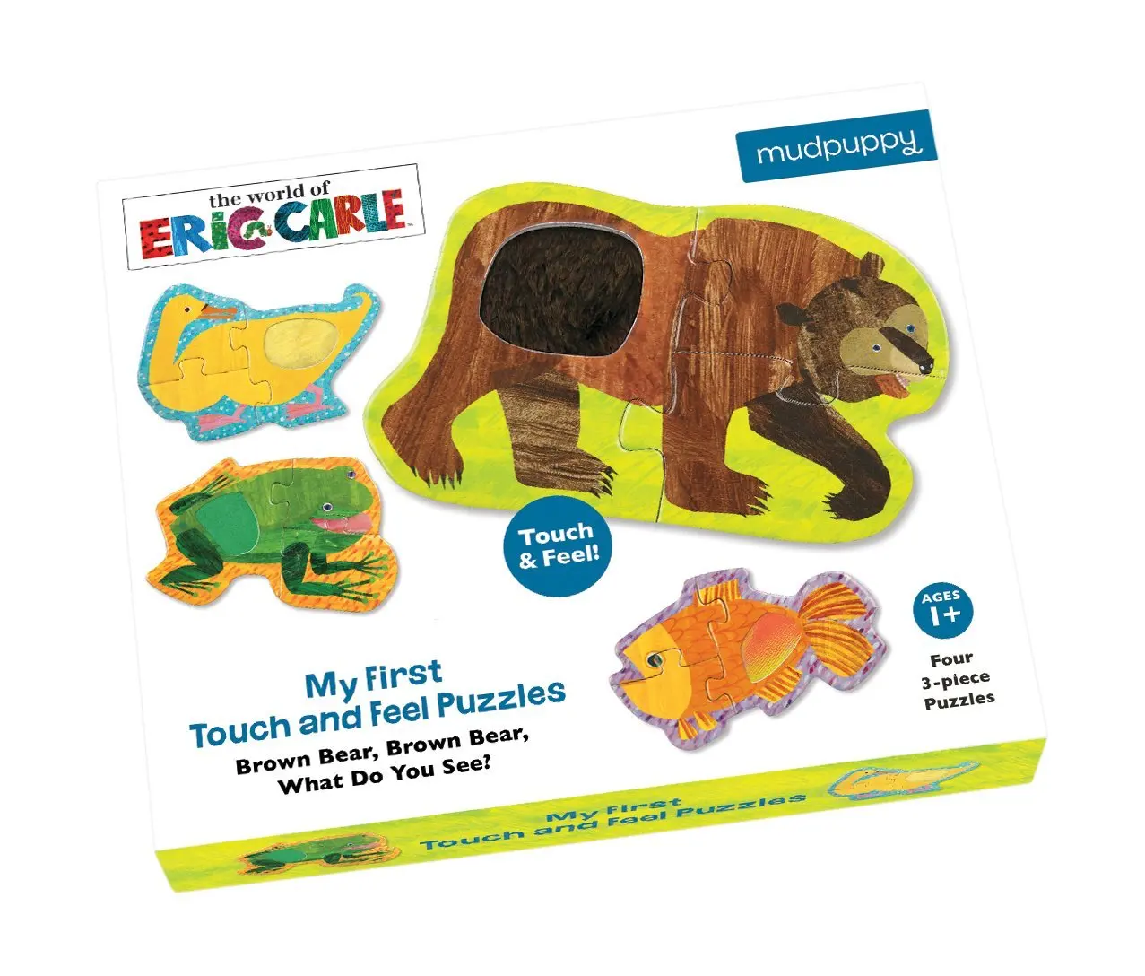 Mudpuppy The World of Eric Carle My First Touch & Feel Bear Puzzle (12 Piece), Brown