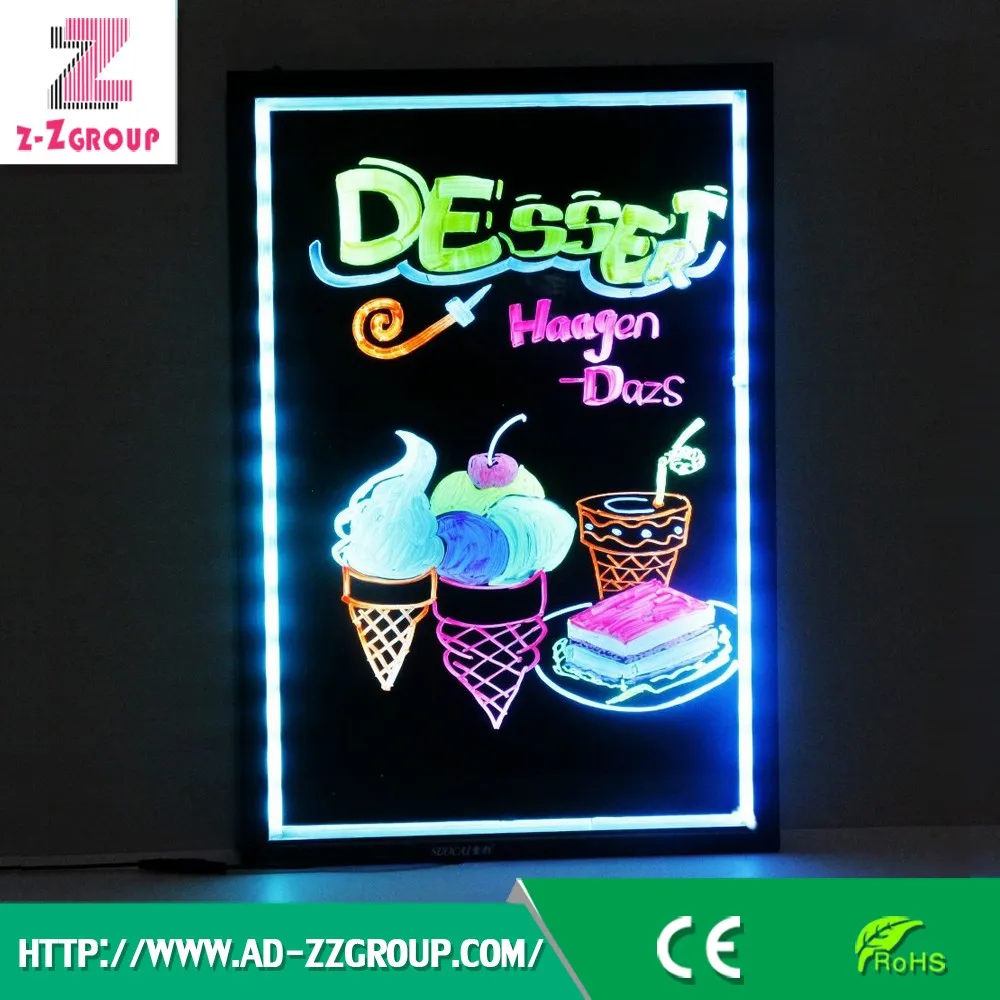 erasable neon led writing board for