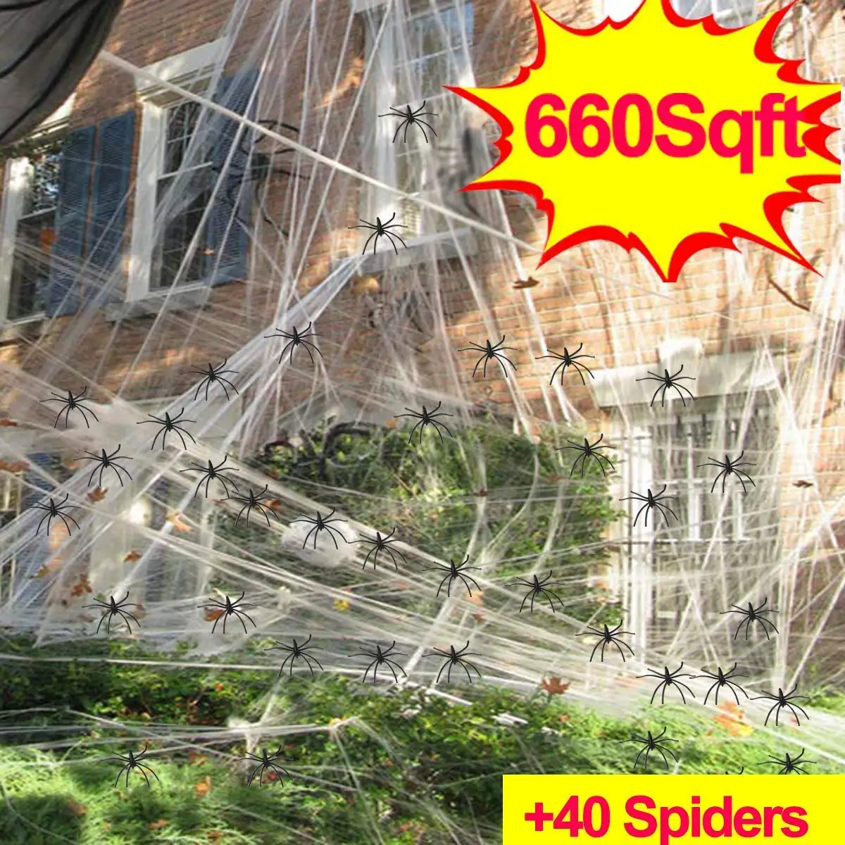 fake spider web decoration