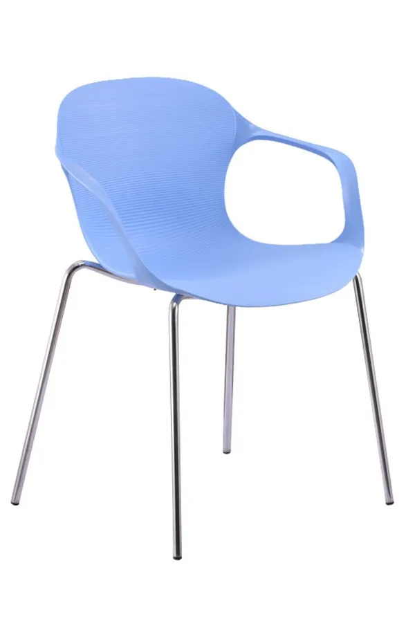 Stackable Plastic Metal Chair/stainless Steel Legs Dining Chair/chrome