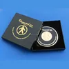custom logo gold tone metal drink cup coasters with print logo gift box