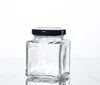 Wholesale customized high quality 200ML classic square glass jam jar with screw cap for candy honey vegetable salad jam