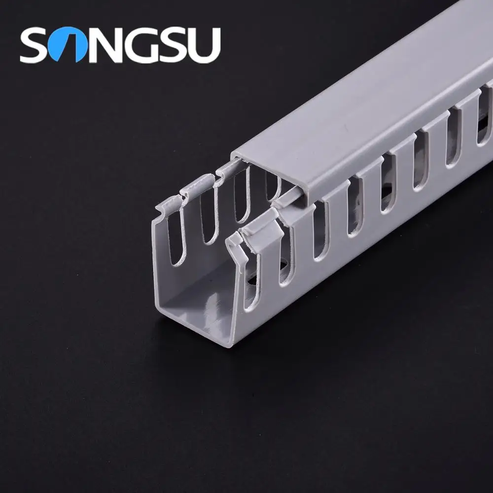 Flame Retardant High Level Pvc Slotted Wire Cable Trunking Size Blue