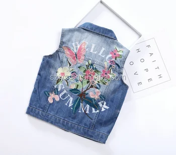 kids sleeveless denim jacket