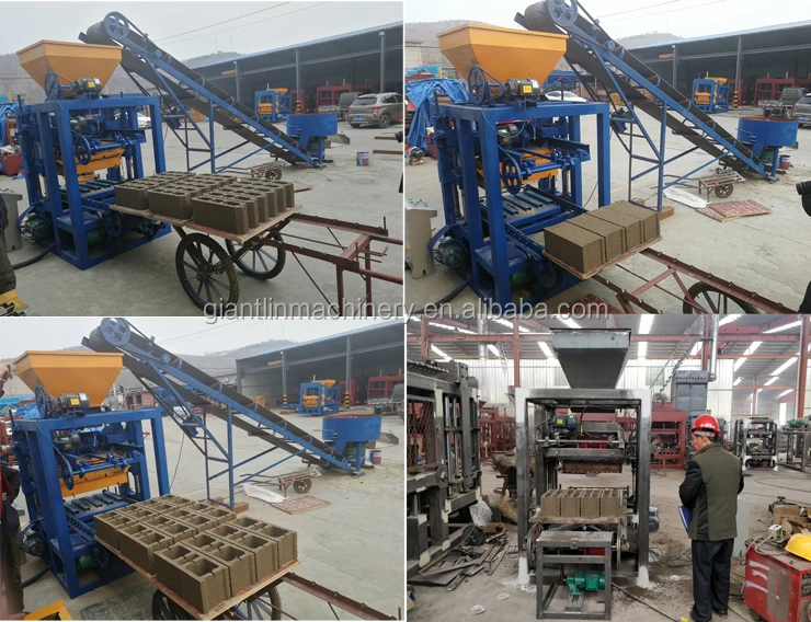 QT424 semi automatic vibration cement concrete block making machine