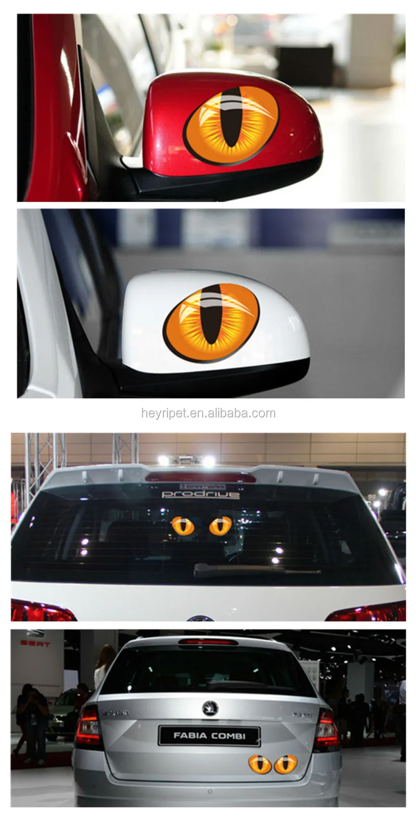 Lucu Simulasi Kucing Mata Stiker Mobil 3d Hewan Peliharaan